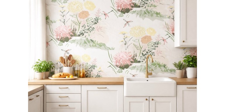 Jak optycznie powiększyć małą kuchnię? Fototapeta 3D na ścianę w kuchni