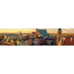 Fototapeta Warszawa - Zamek Królewski i Stare Miasto o zachodzie