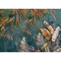 Fototapeta Tropikalne liście i piórka v2