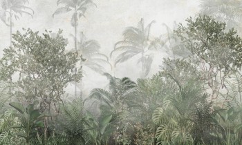 Dżungla i delikatne liście palmowe