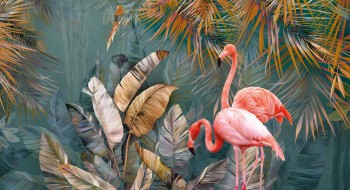 Flamingi w tropikach