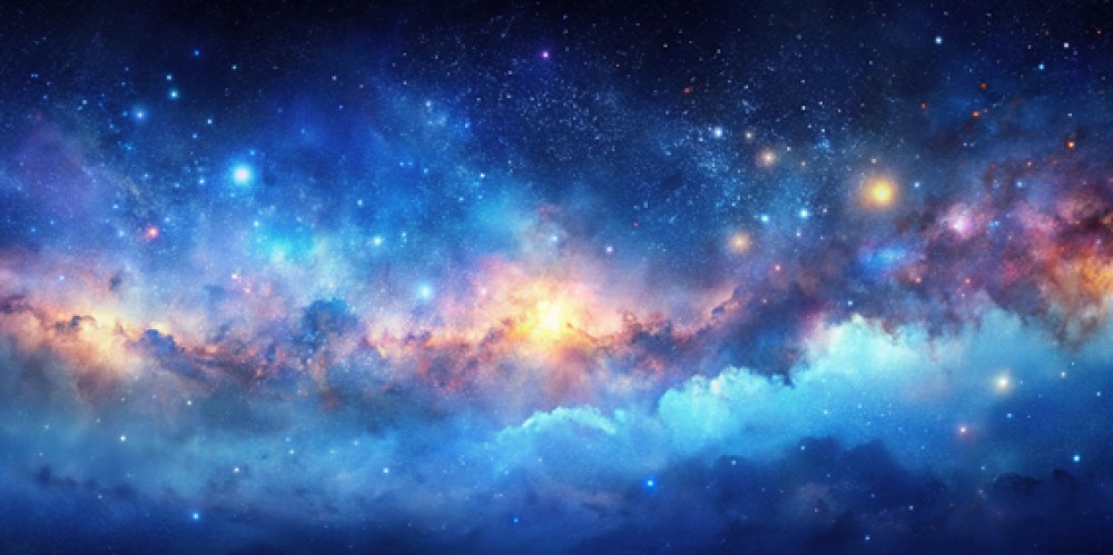 Akwarela - niebo pełne gwiazd