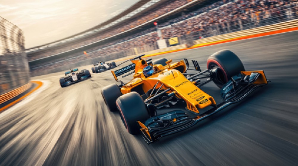 Bolid na torze wyścigowym