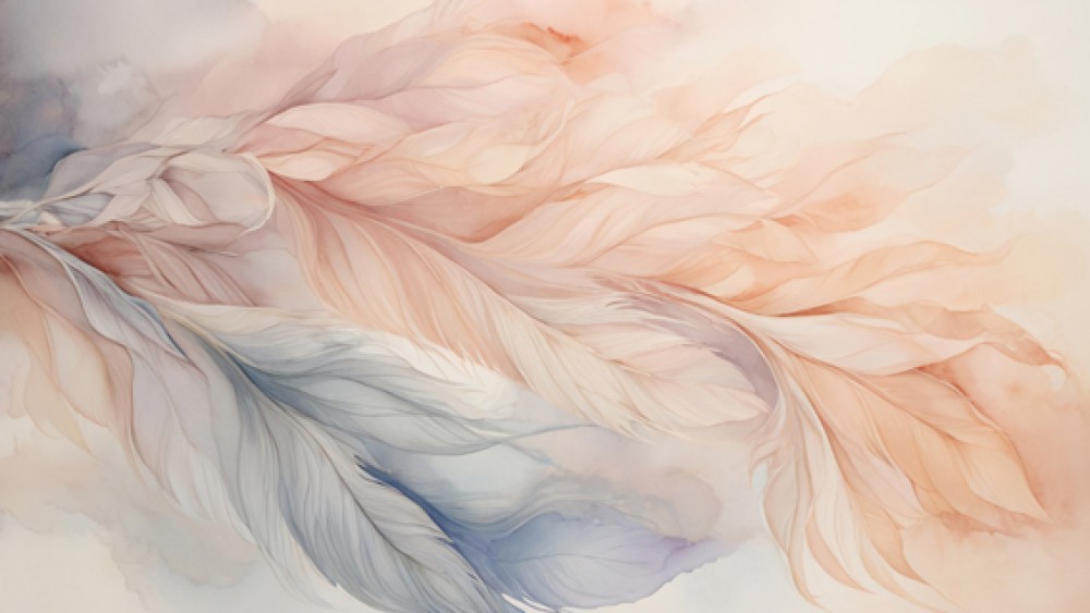 Eleganckie niebiesko-różowe piórka