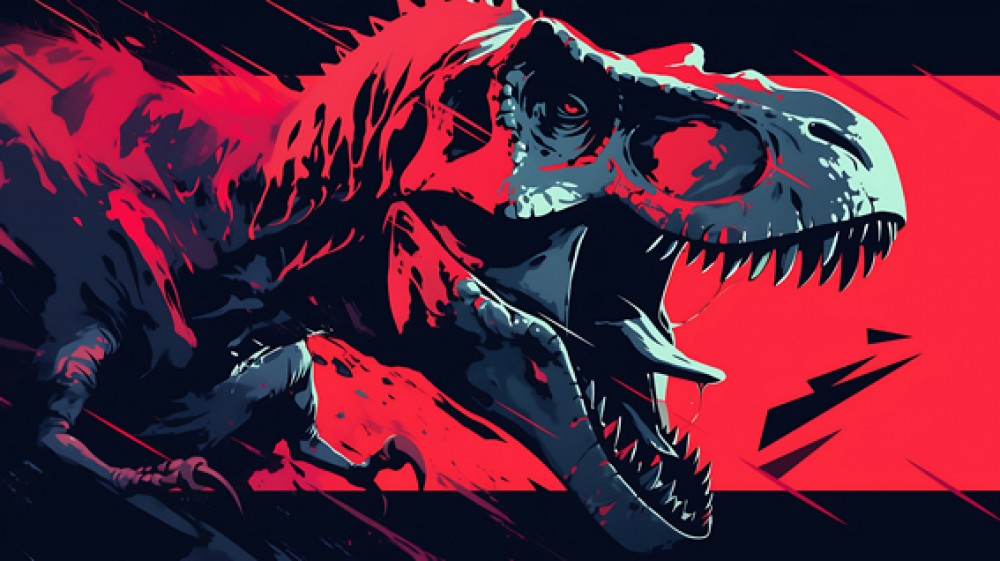 Dinozaur w graficznym stylu