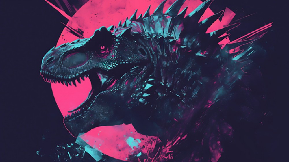 Grafika z dinozaurem