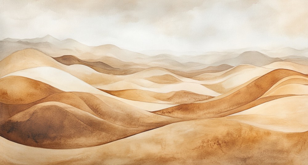 Pustynny zachód słońca – rozległe wydmy