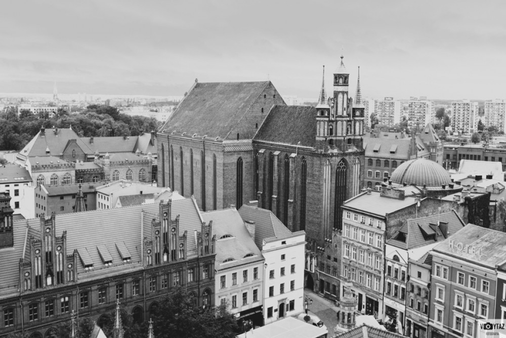 Stare Miasto w Toruniu w czerni i bieli