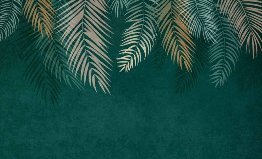 Egzotyczny turkus i liście palmy