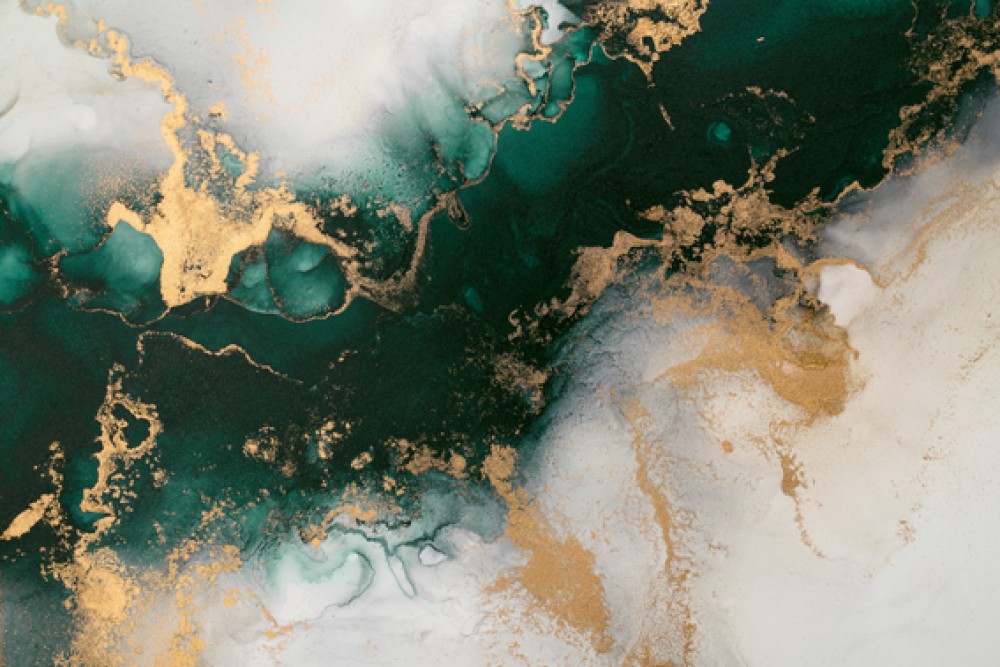 Marmur - zieleń i złoto