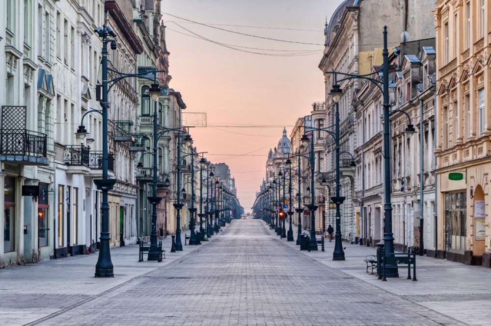 Miasto Łódź- widok na ulicę Piotrkowską