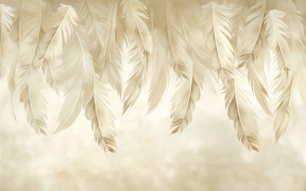 Piórka w beżowej tonacji