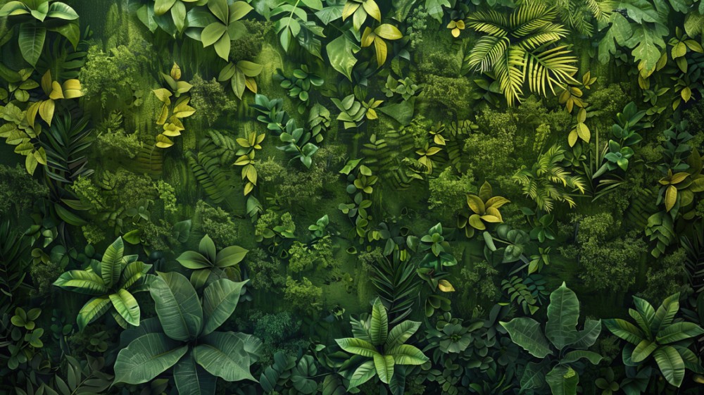 Gęsta tropikalna roślinność 