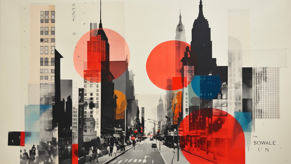 Kolaż z Nowym Jorkiem