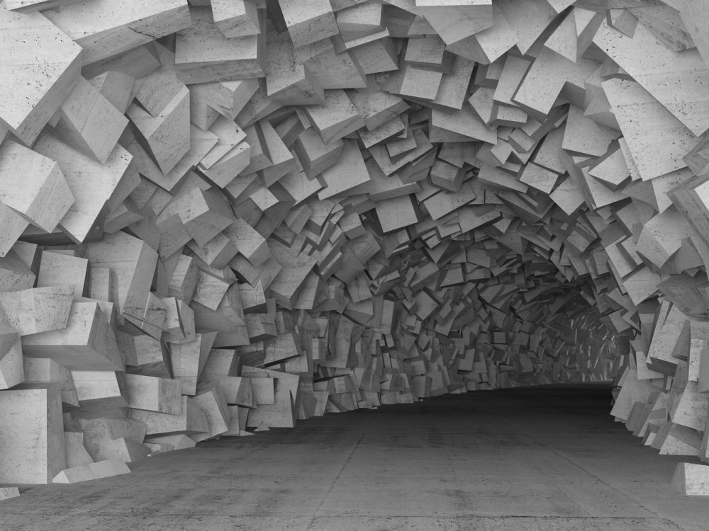 Tunel bloki betonowe 3D