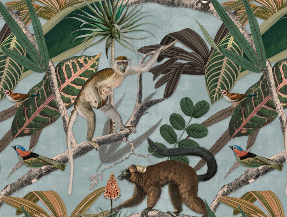 Zwierzęta w dżungli retro