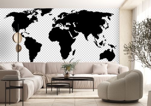 map of world on transparent background