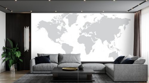 World map vector grey isolated on white background. Flat Earth, Globe world map icon. Travel worldwide eps 10