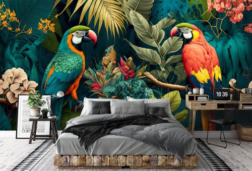 Barwne Ptaki w Tropikach