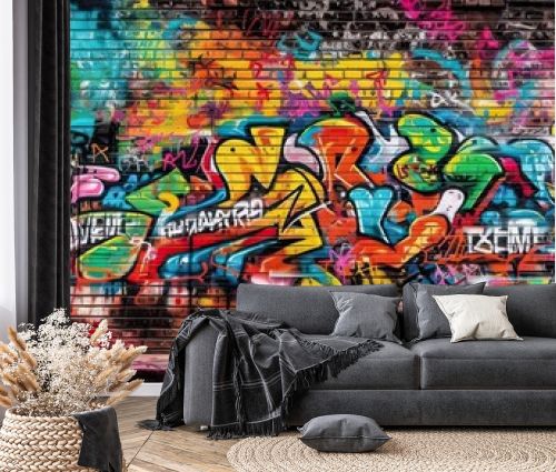Graffiti wall Abstract colorful background. artistic pop art background backdrop.