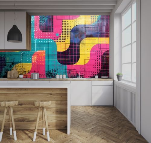 Vibrant Geometric Abstract: Colorful Art Wallpaper