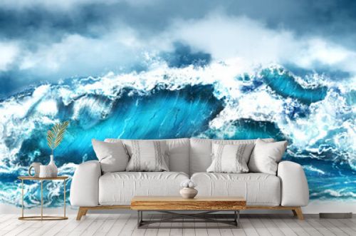 Sea storm panorama