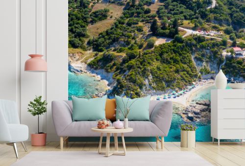 Panorama der Küste rund um den Xigia Strand in Zakynthos, Ionische Inseln, Griechenland