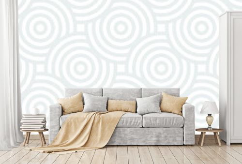Abstract vector background of grey circles overlapping each other on white background. Seamless pattern. Modern, neutral background. Copy space.