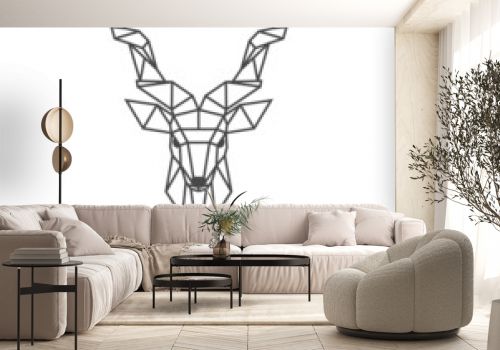 Abstract geometric antelope head in polygonal style logo. Geometric line gazelle Vector illustration