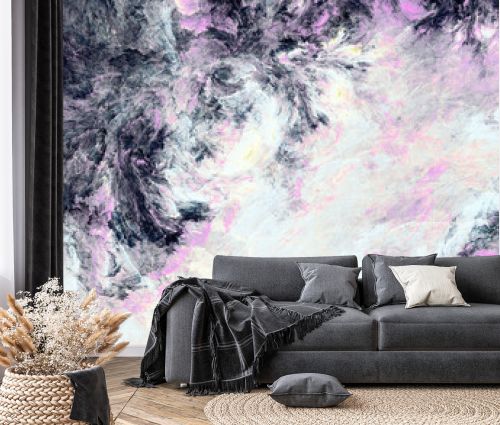 Abstract painting grunge texture. Modern paint grey and pink pattern. Light background. Fractal artwork for creative graphic design