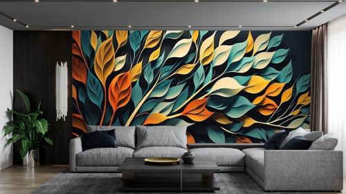 Beautiful illustration of colorful leaves