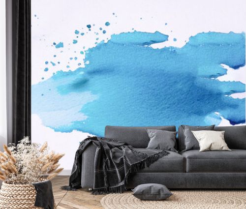 A captivating background of watercolor in soothing shades of blue, offering a serene canvas for text. , generative ai.