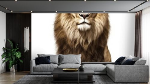 Lion Illustration, realistic, graphical resource for logo design, posters, t shirts, graphic design. Generative AI