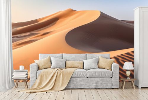Desert Sand Dunes Aerial View. Generative AI