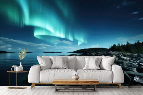 The surreal sight of an aurora dancing in the polar skies, painting the darkness with vibrant hues and mesmerizing patterns, captivating observers with its otherworldly allure