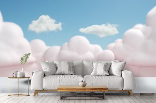 3d Blank Podium Product with Cloud Background