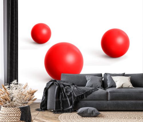 Three red balls. transparent background