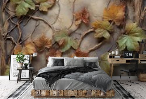 Rustic Vineyard Wall Art: Embracing the Windswept Elegance of Grape Leaves