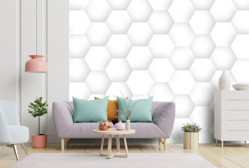 seamless pattern with hexagons. abstract hexagon shapes. white hexagon geometric texture. 