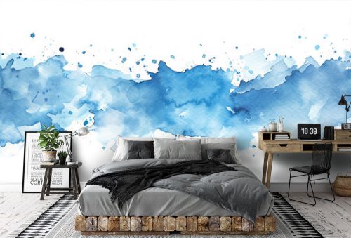 the background of an watercolor splashing blue water 