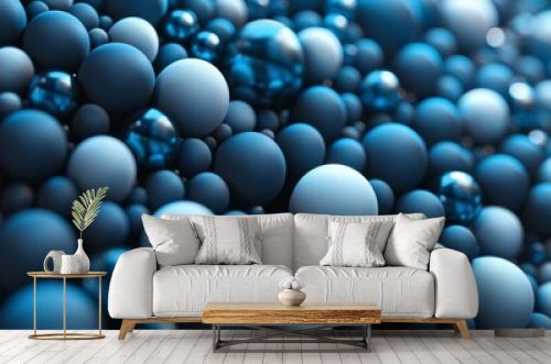 A close up of many blue and white spheres - stock background.
