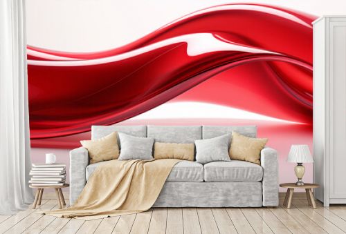 Background with elegant lines and curves forming an abstract movement in red.