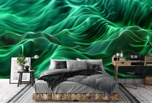 Neon green waves texture background, creating a stunning visual impact for wallpapers.