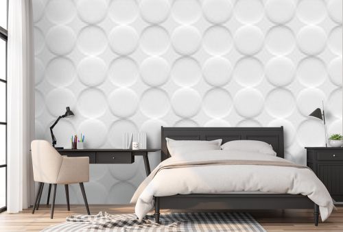White background seamless pattern with circles