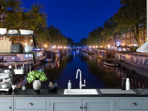 Canals of Amsterdam at night