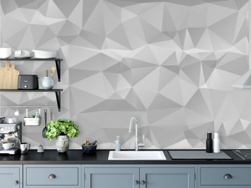 Polygonal grey and white abstract background