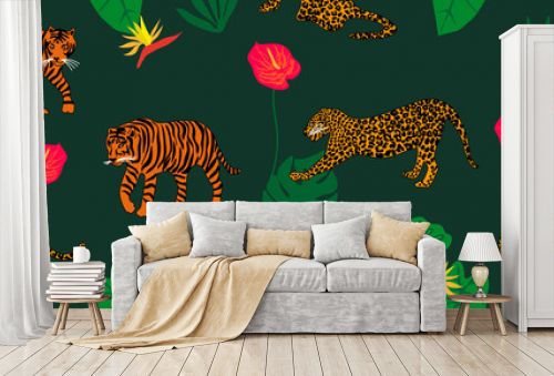 Jungle dreams. Animal print with ethnic motifs.
