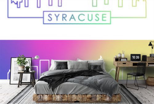 Syracuse city skyline. Colorful linear style. Editable vector file.