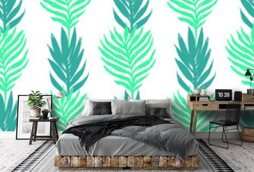 Palm Leaves Minimal Texture . Seamless Pattern Print 