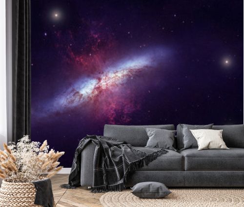 A beautiful distant galaxy with stars. Elements of this image were furnished by NASA.